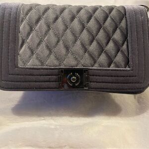 Grey velvety boy bag. Perfect for fall. New, never used.